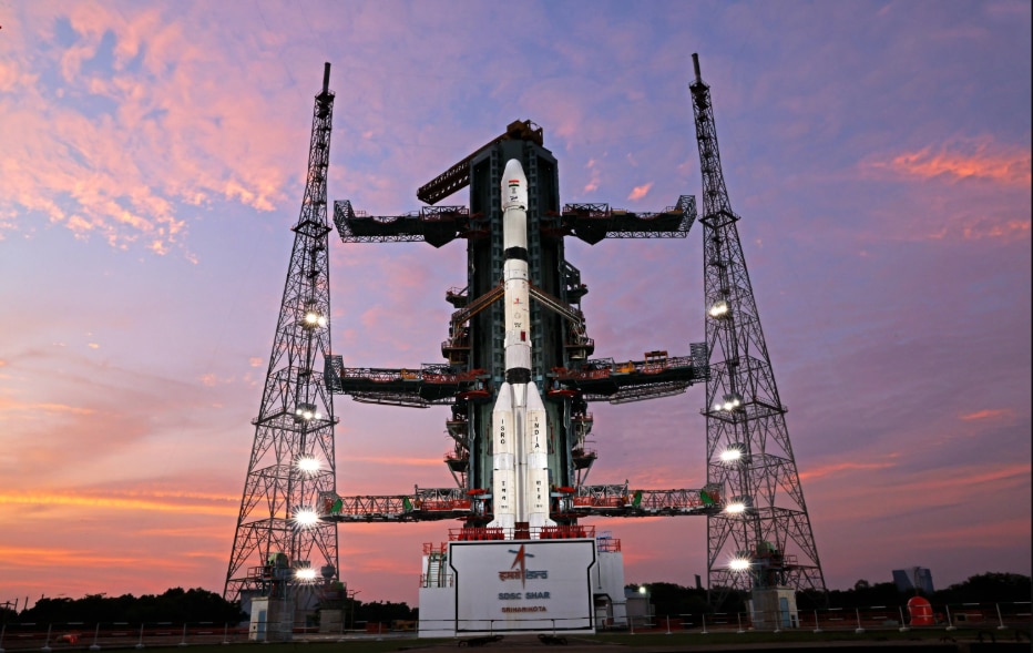 A picture of the GSLV-F18 sitting on the launch pad before the key launch on October 30, 2026. (Photo: Isro)