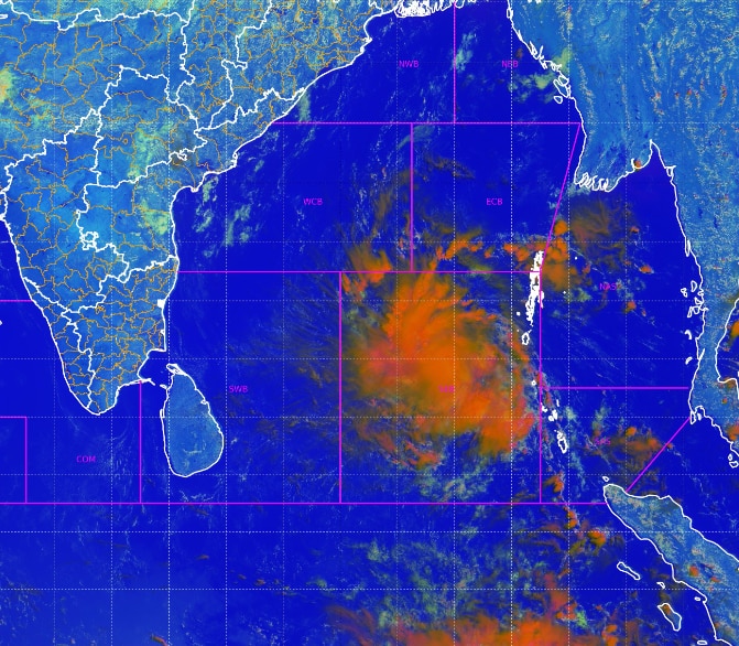 Satellite image highlights the brewing weather system in the Bay of Bengal. (Photo: IMD)