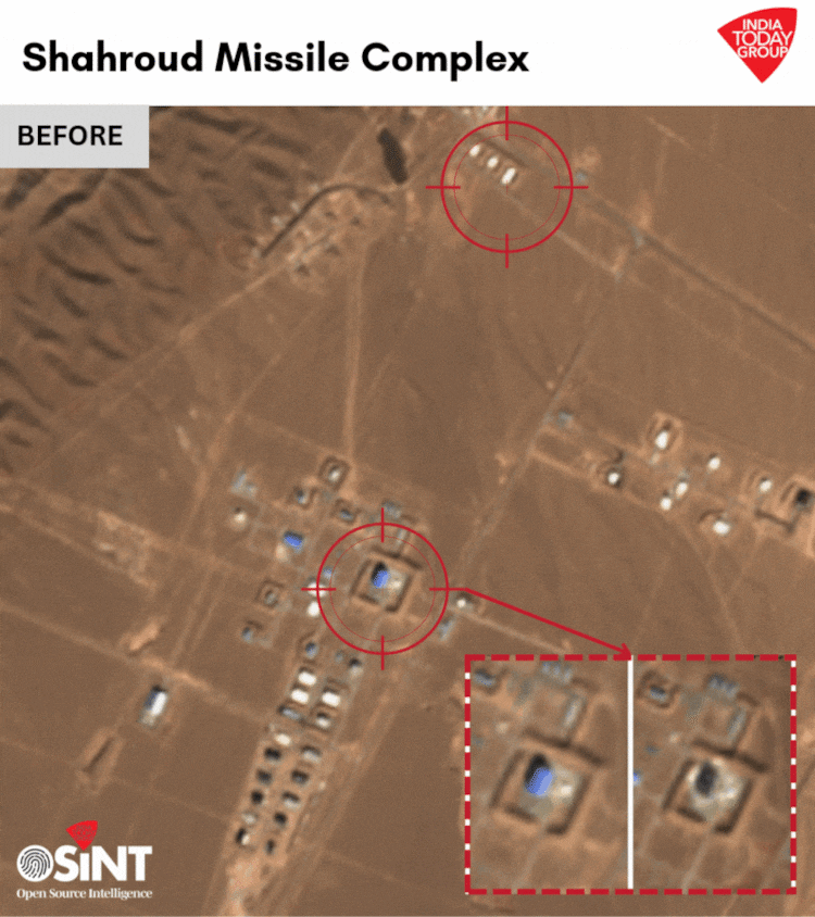 इजराइल के हवाई हमले और ईरान के मिसाइल हमले की कहानी 3 Sharoud space centre