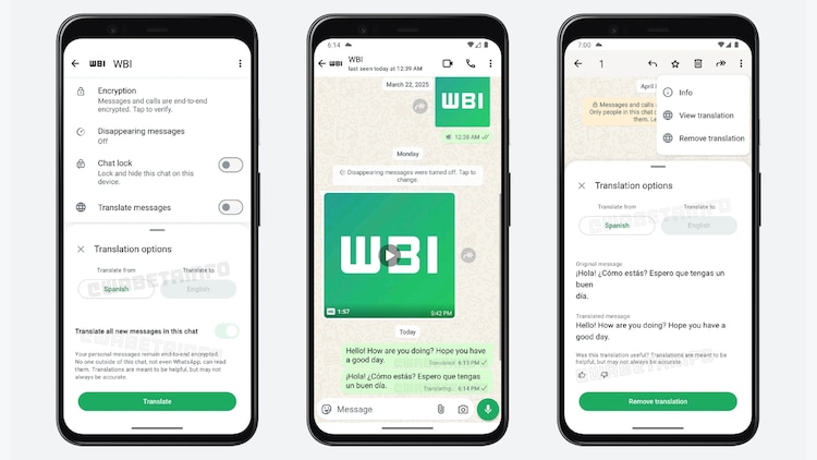 WhatsApp chat translation