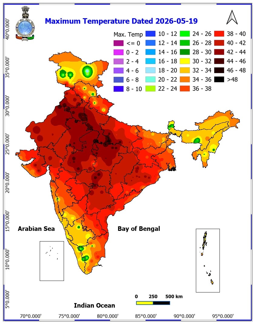A weather map showing the sweeping heat conditions across India. (Photo: IMD)