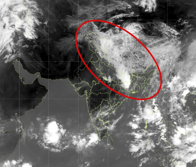 A satellite image shows the cloud system over eastern India. (Photo: IMD)