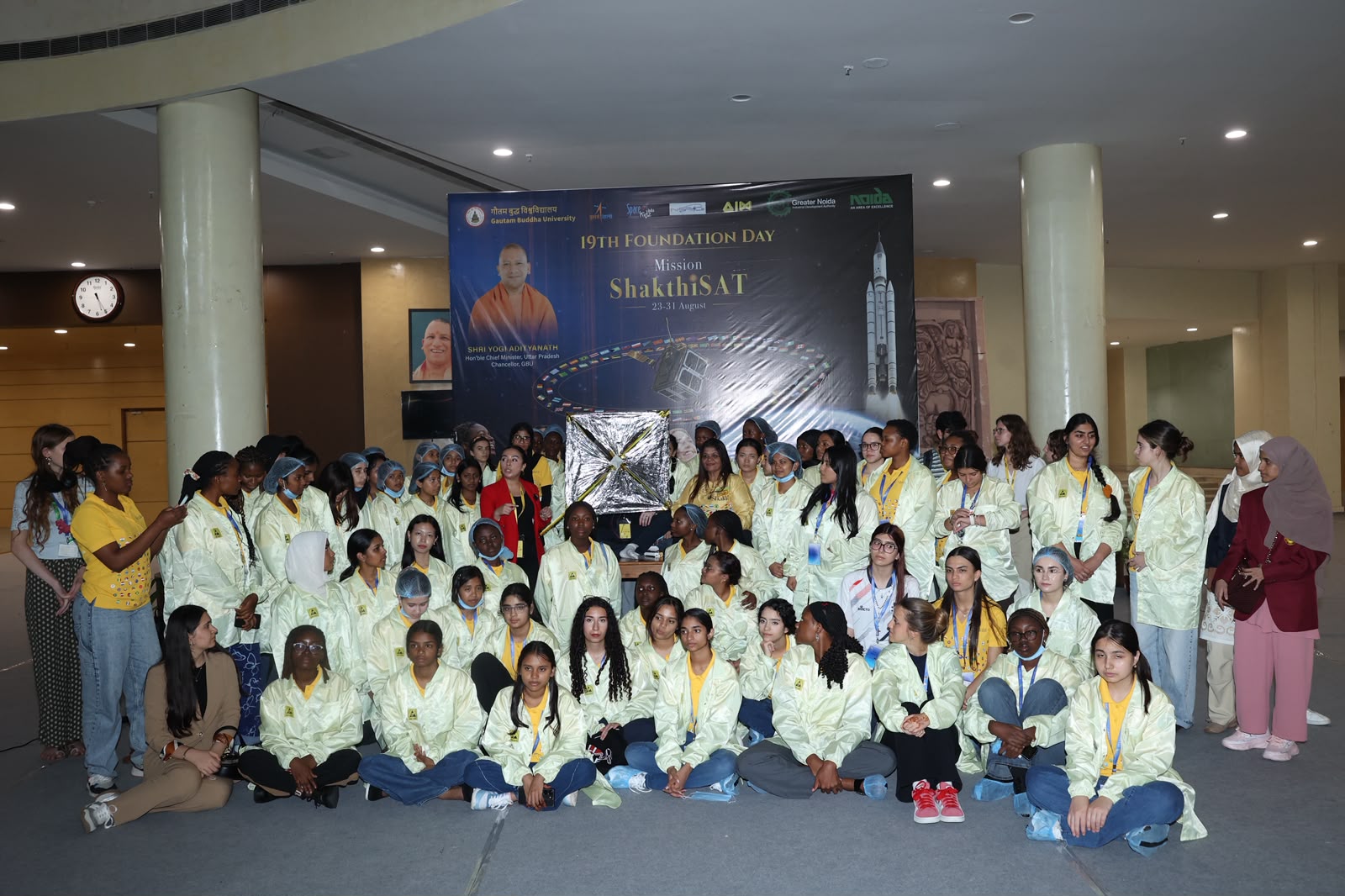 Participants of Mission ShakthiSat from different countries take a group photo. (Photo: Space Kids India)