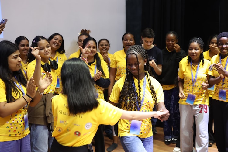 Girls from different countries participate in activities during Mission ShakthiSat. (Photo: Space Kids India)