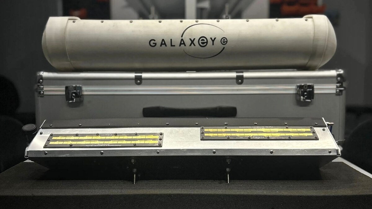 The GalaxyEye logo and name is seen on a space component. (Photo: GalaxyEye)