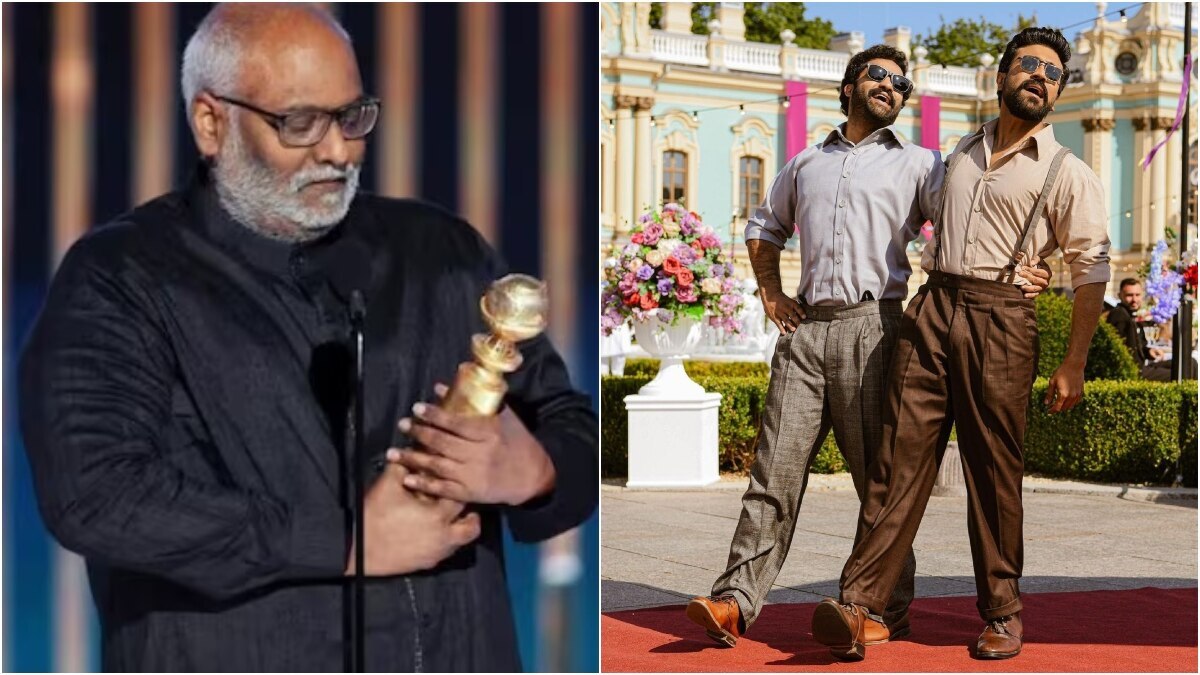 MM Keeravani accepting the Oscar for Best Original Song 