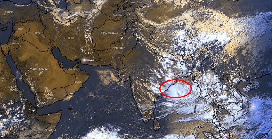 A satellite image shows the system brewing in the Bay of Bengal. (Photo: IMD)