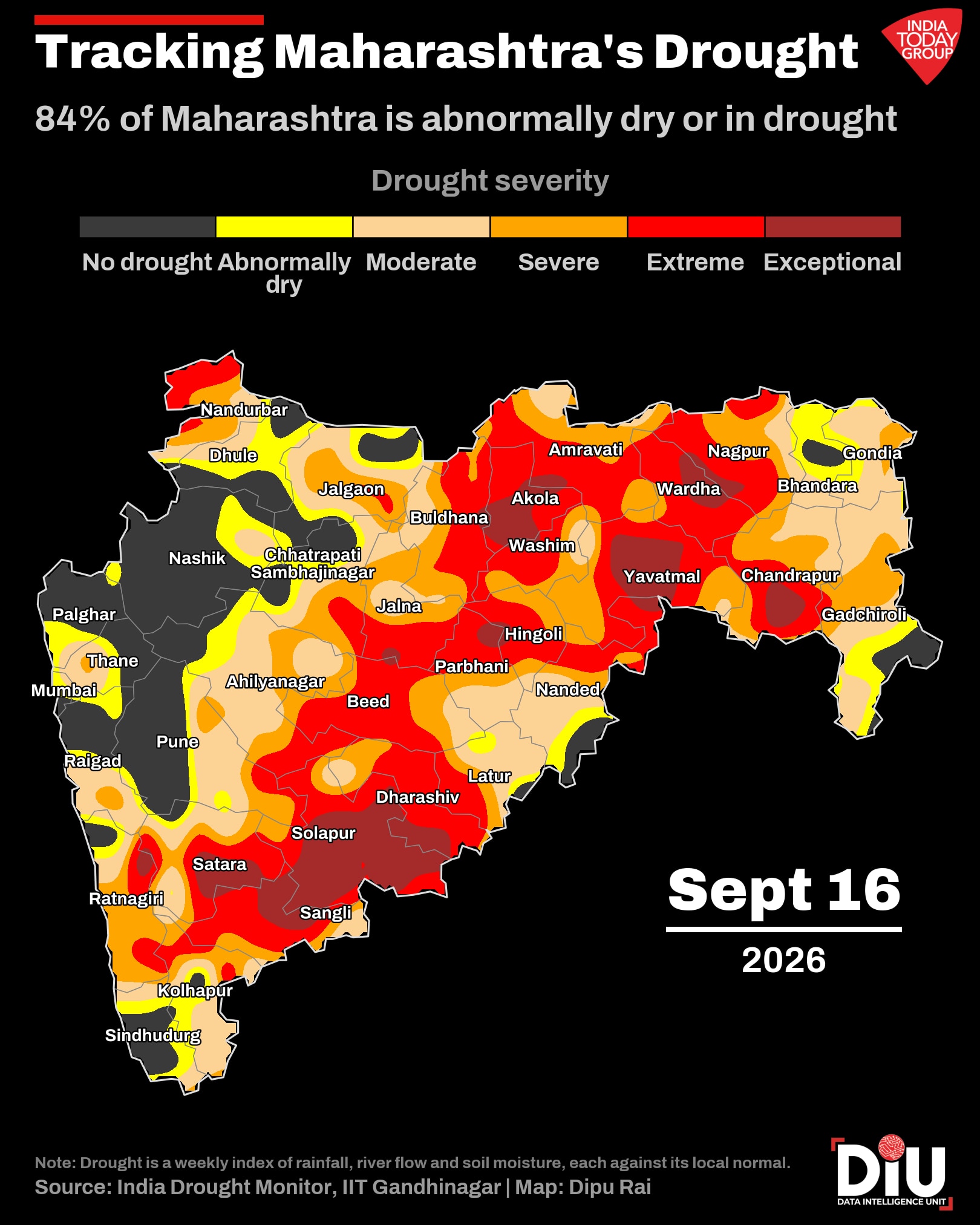How did Maharashtra slip into drought in just a few weeks?
