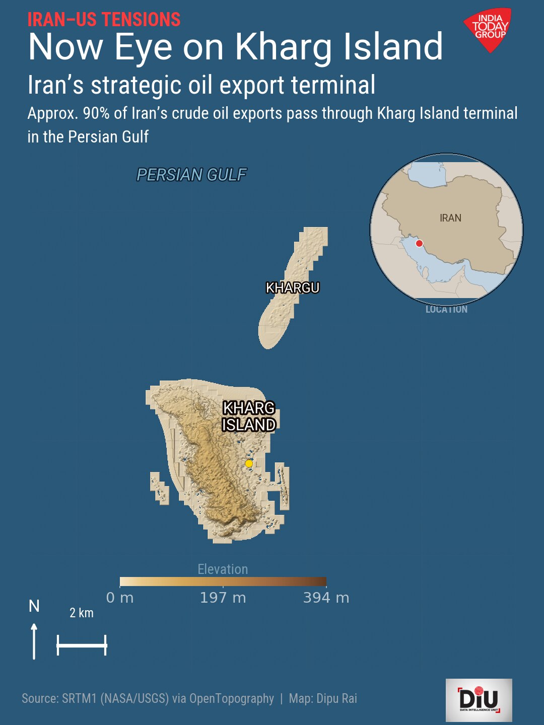With 2,297 strike events since February and oil passing $116 a barrel, the conflict's next front may be a small coral island that handles nearly all of Iran's crude exports.