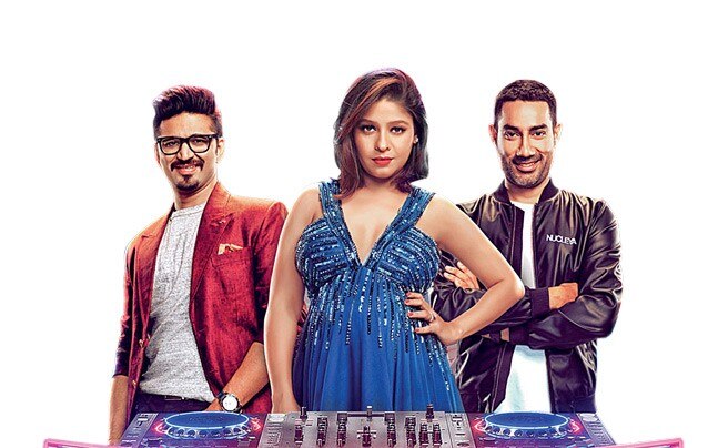 Amit Trivedi, Sunidhi Chauhan and Udyan Sagar. Courtesy: Amazon Prime