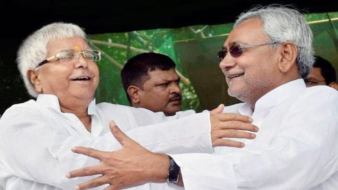 Frenemies Lalu Prasad and Nitish Kumar. Photo: PTI.