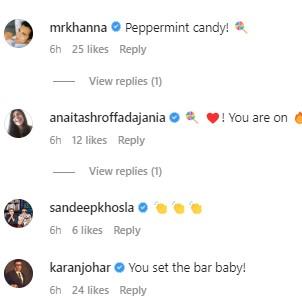 Celebrities comment on Natasha Poonawalla's pictures.