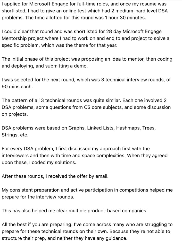 Software engineer shares how she landed a job with Microsoft India