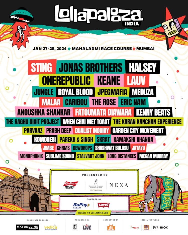 Lollapalooza India 2025 Jonas Brothers, Halsey, Kpop band The Rose