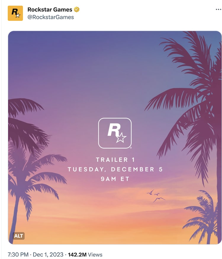 Expecting the GTA 6 Trailer on December 7