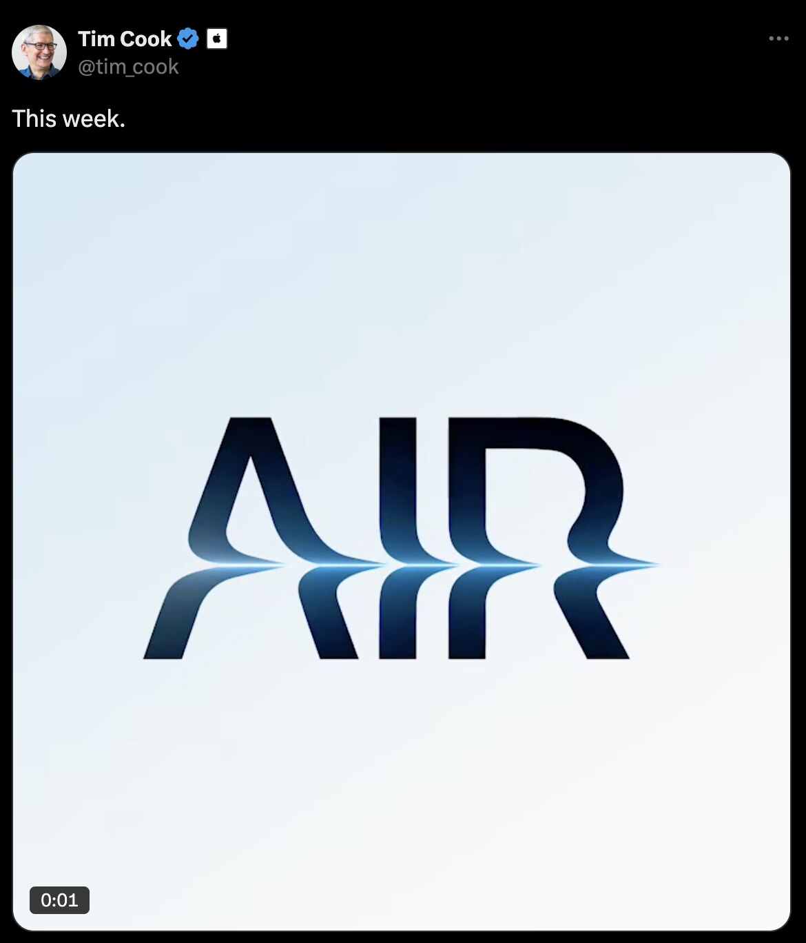 Tim Cook Post at MacBook Air Launch