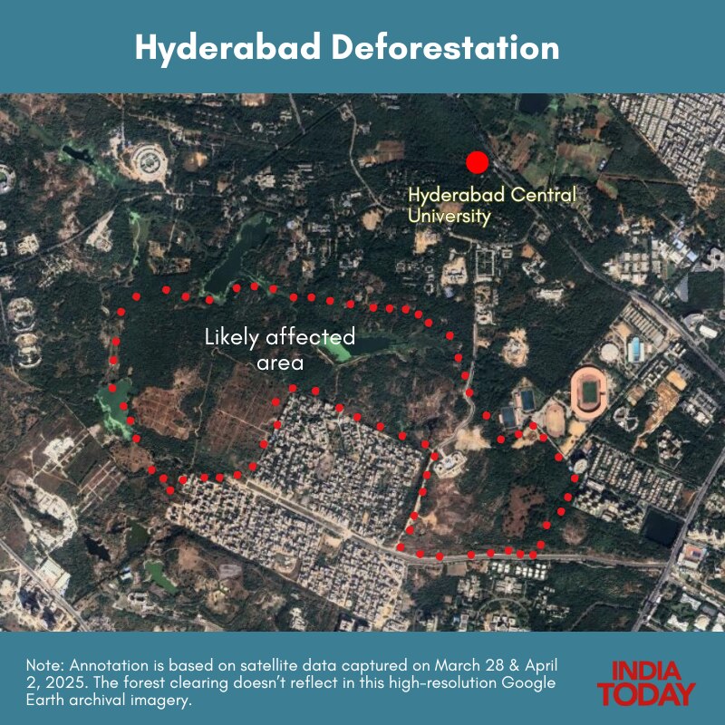 Kancha Gachibowli area satellite imagery
