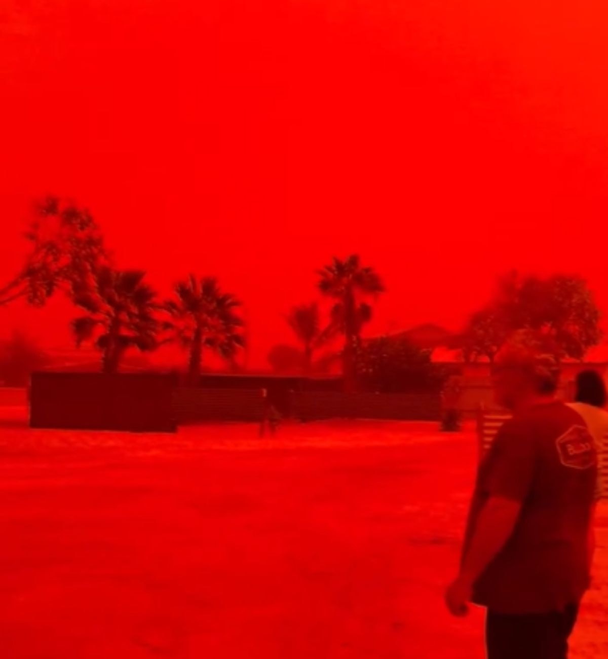 Visibility in Australia&acirc;€™s Gascoyne region dropped to near zero as the dust storm preceded the arrival of heavy rain. (Photo: X/@accuweather)