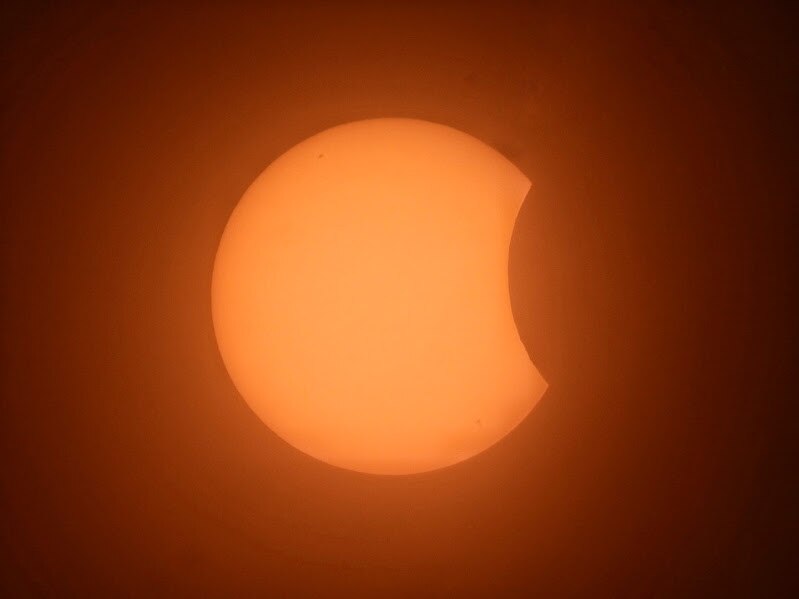 A partial solar eclipse captured at Pench Tiger Reserve. (Photo: Abhishek Pawse)