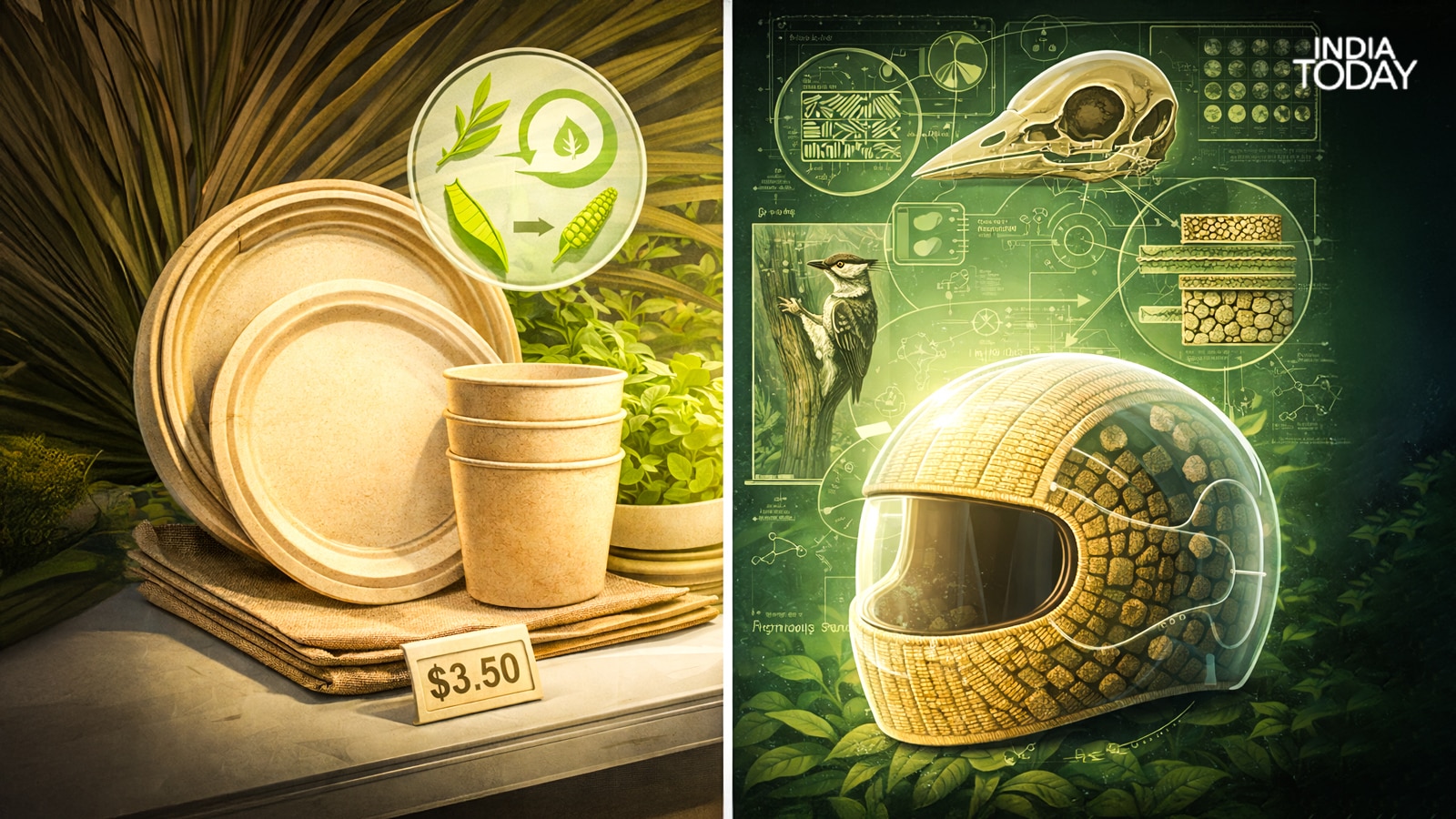 Bio-based materials such as plant-fibre composites and bio-polymers are emerging as lighter, stronger, and more sustainable alternatives to the fossil-fuel-derived materials used in construction and manufacturing. (Photo: India Today)