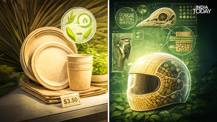 Bio-based materials such as plant-fibre composites and bio-polymers are emerging as lighter, stronger, and more sustainable alternatives to the fossil-fuel-derived materials used in construction and manufacturing. (Photo: India Today)