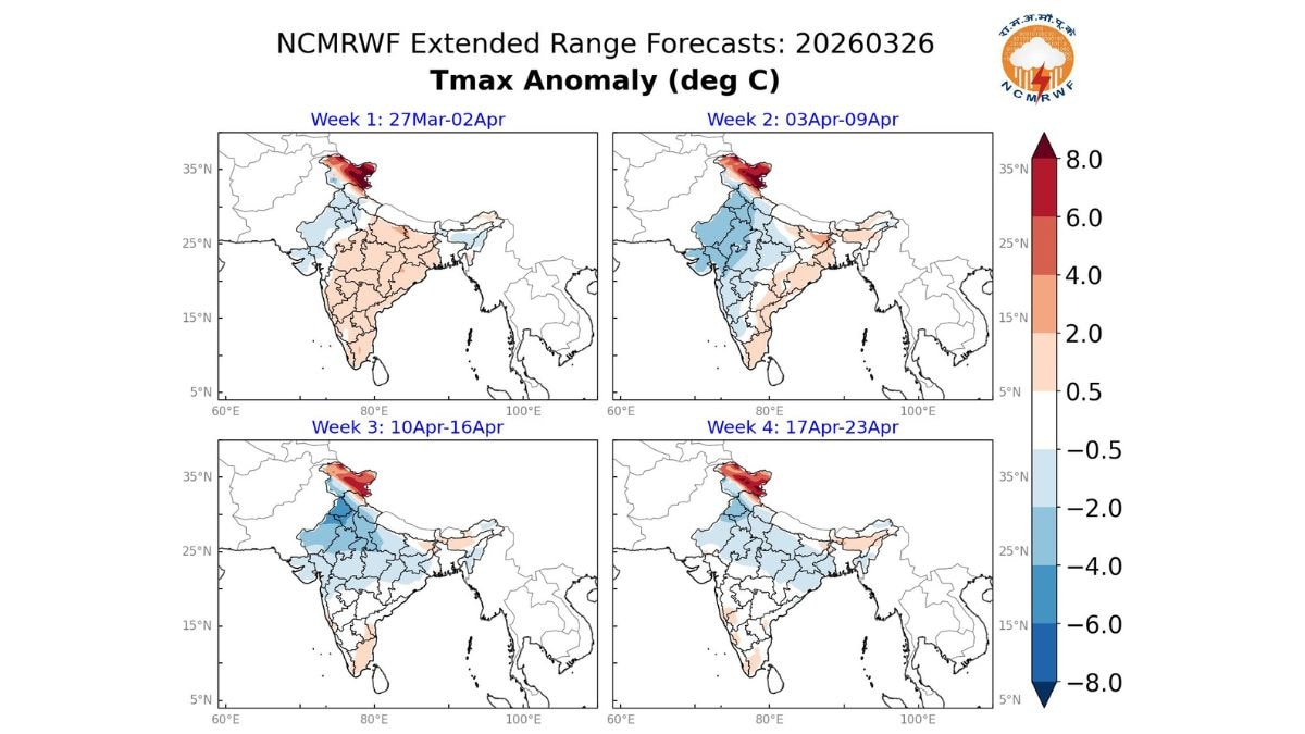 Maximum temperature anomaly from late March through April. (Photo: X/@navdeepdahiya55)