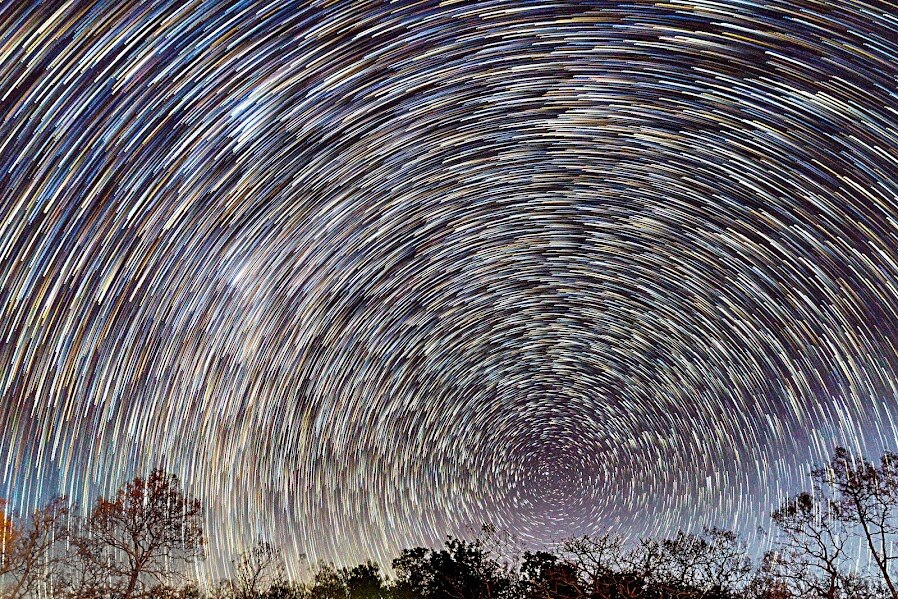 A beautiful snapshot of star trails taken in Pench Tiger Reserve. (Photo: Abhishek Pawse)
