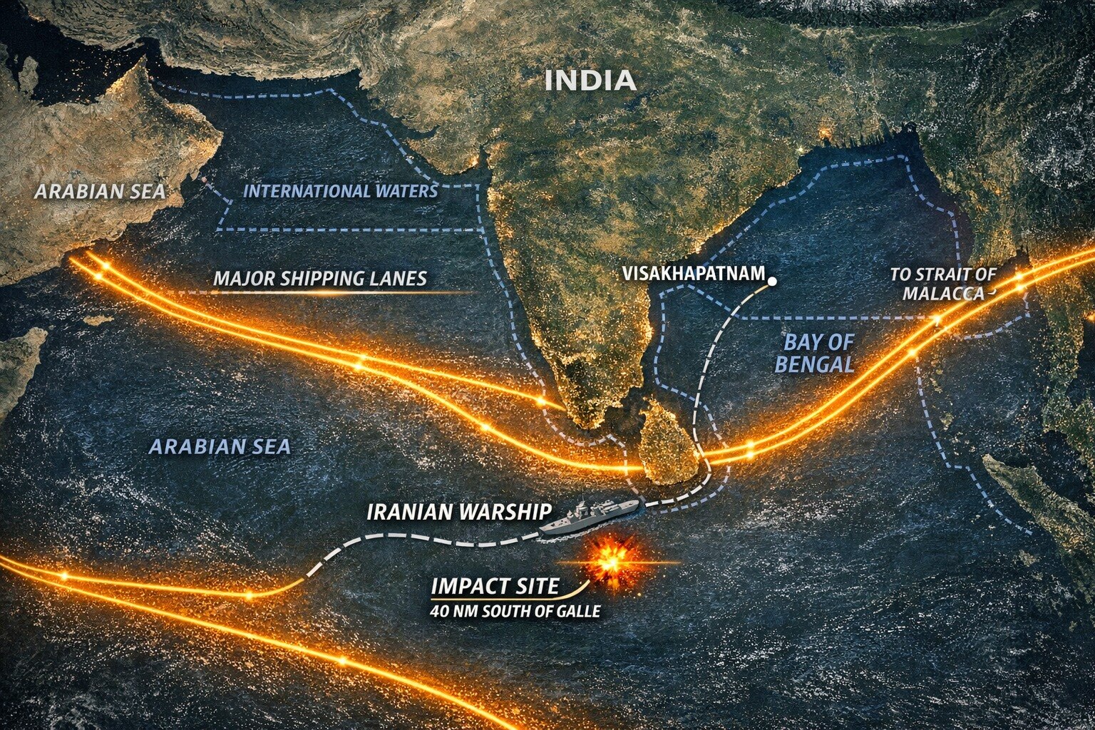 major shipping lines indian ocean region iran warship iris dena