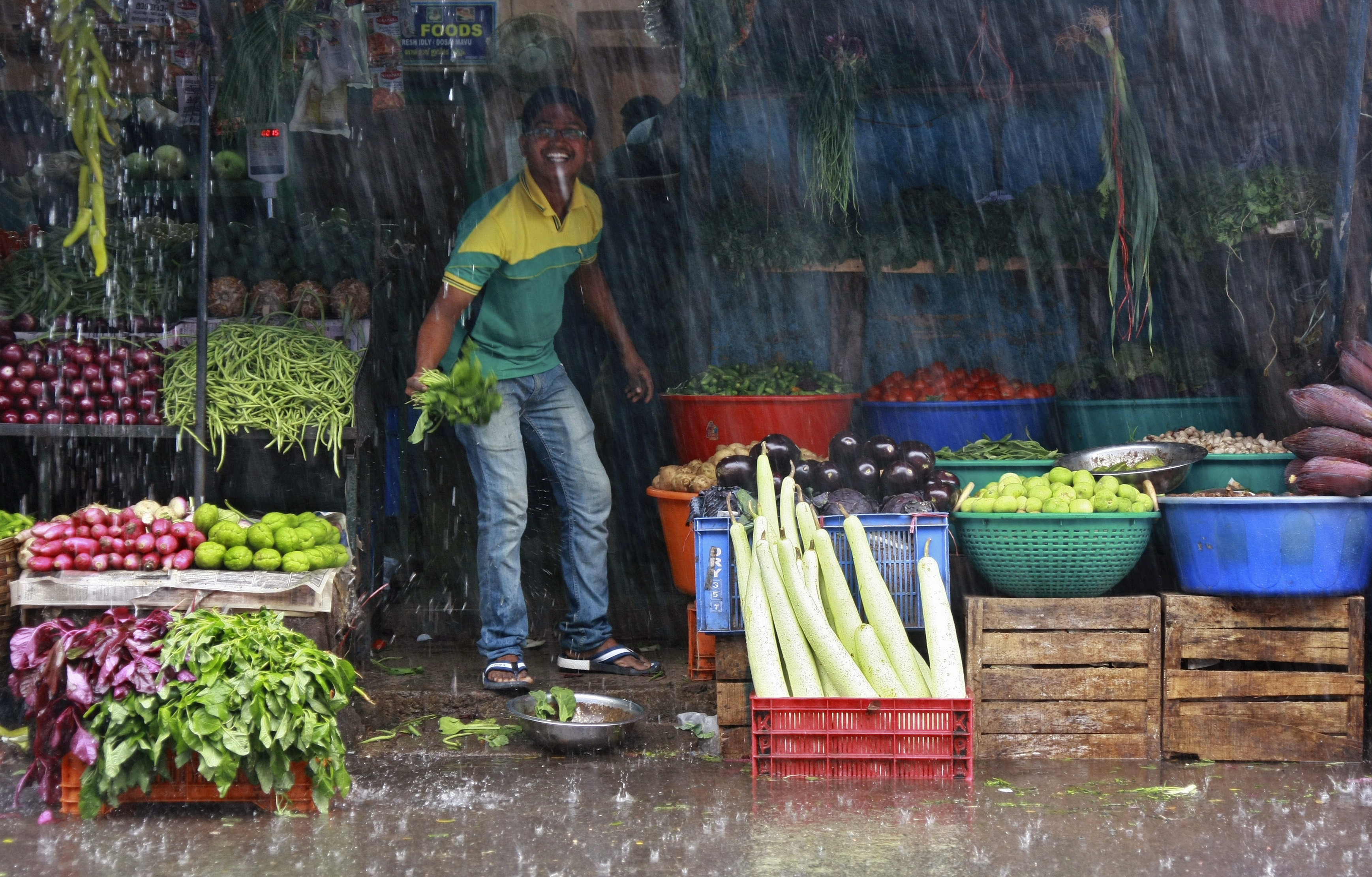 A waterlogged neighbourhood following a record 111 millimetres of rainfall on April 29. (Photo: Reuters)