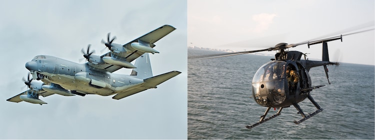 US Special Forces destroyed two MC-130 transports and MH-6 Little Bird choppers to prevent them falling into Iranian hands. (Images: Wikimedia Commons)