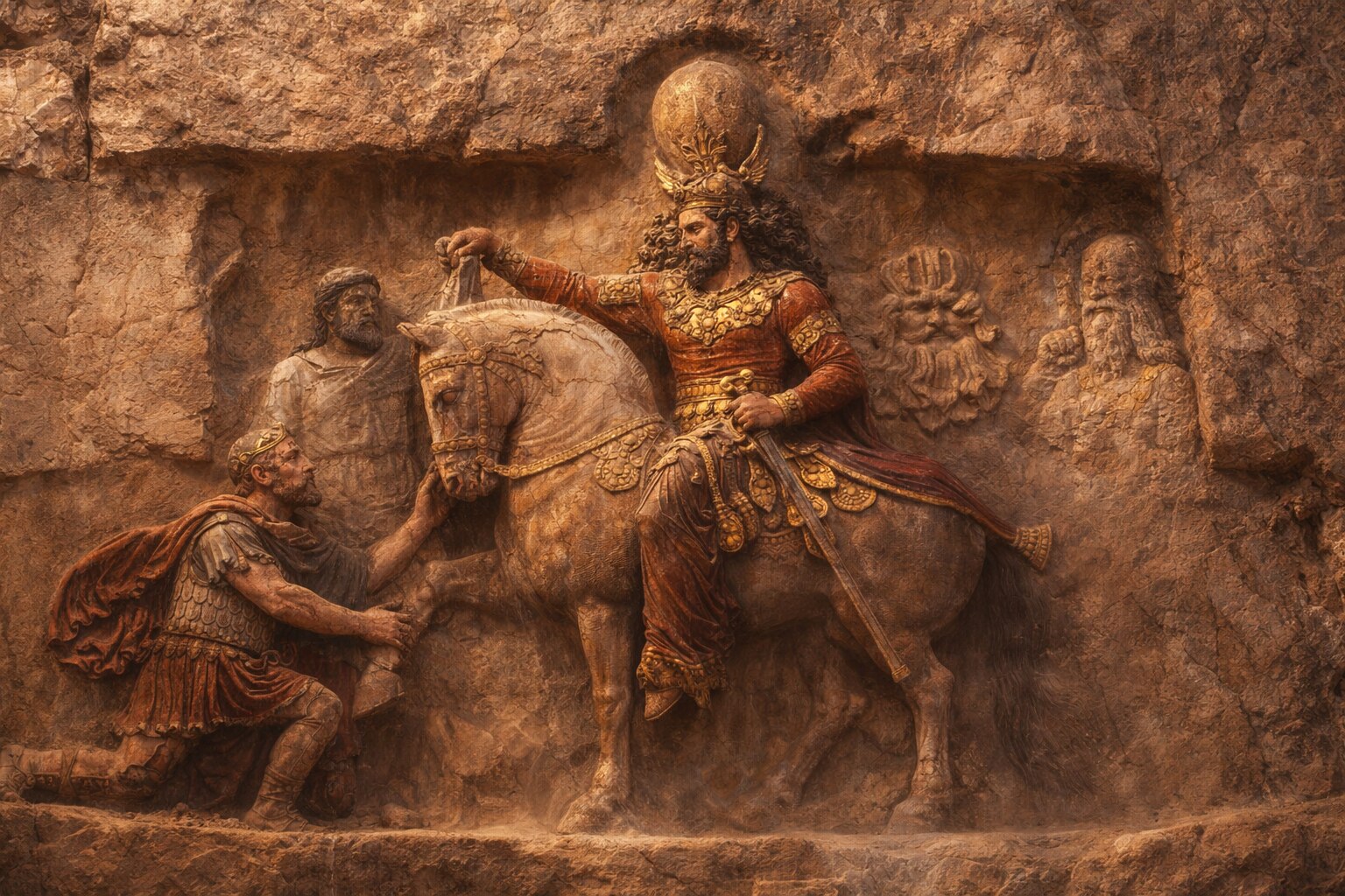 Iran Embassy viral image, Donald Trump meme, iran us israel war, iran war, persian king captured rome, Shapur I, Valerian, Battle of Edessa, Roman Empire, Sasanian Empire, ancient Persia, geopolitics, captured emperor