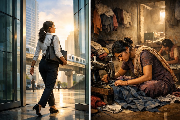 women workforce India, female labour force participation India, women jobs crisis India, missing women workforce, India unemployment women, women out of labour force India, female employment India data, job crisis, women unemployment data, Azim Premji report women jobs, India labour market women, women informal jobs India