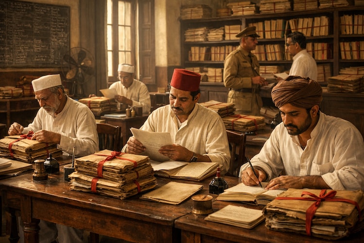 red tape, old files, history of red tape, where did red tape come from, bureaucracy, government records, British rule, India offices, file history, paperwork, archives