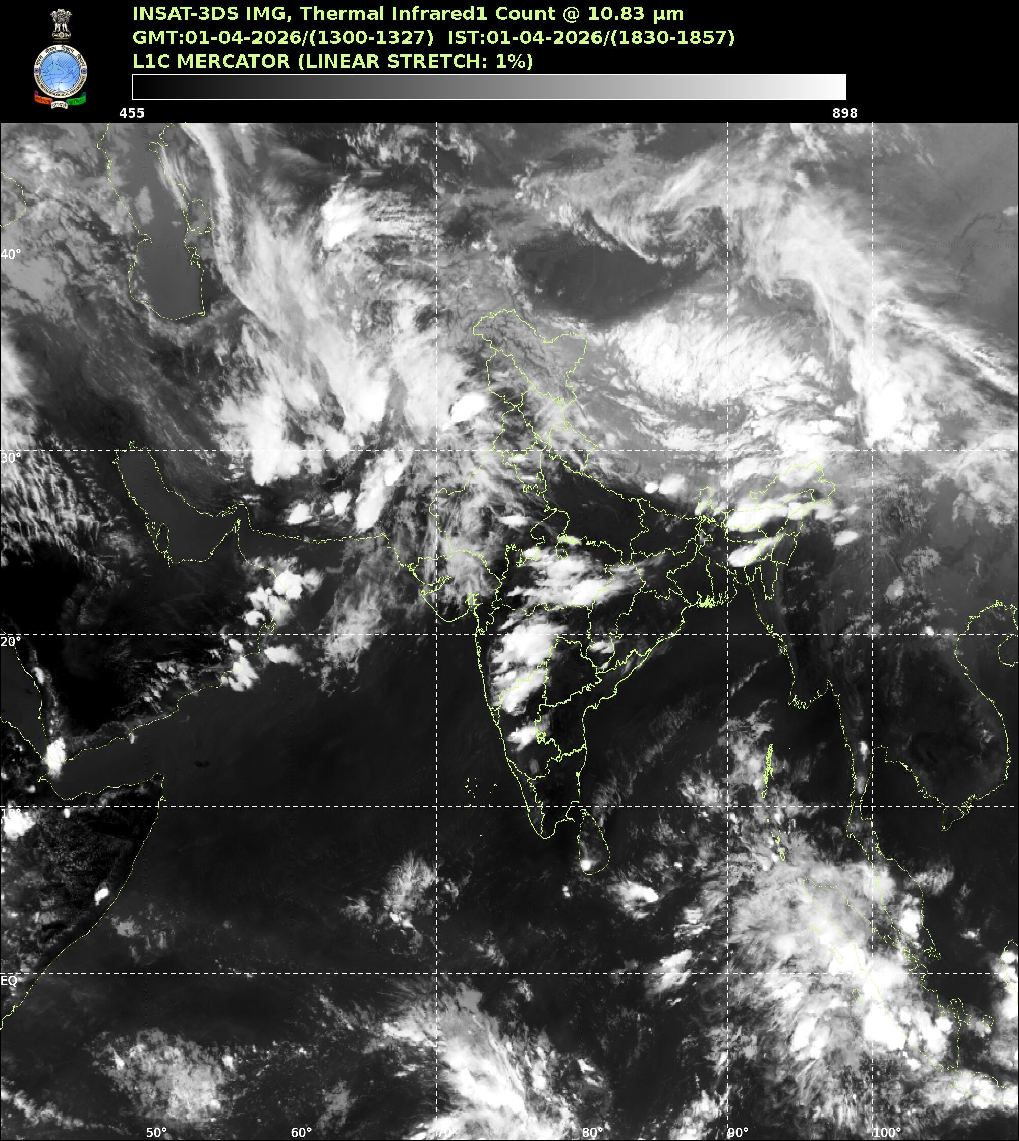 A Western Disturbance is sweeping across Northwest India. (Photo: IMD)