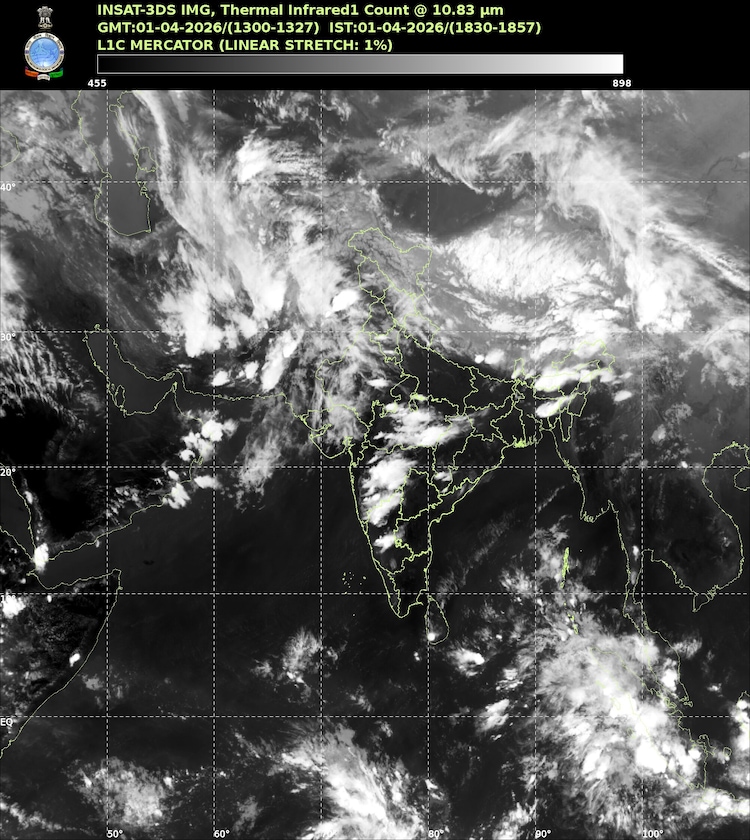 A Western Disturbance is sweeping across Northwest India. (Photo: IMD)
