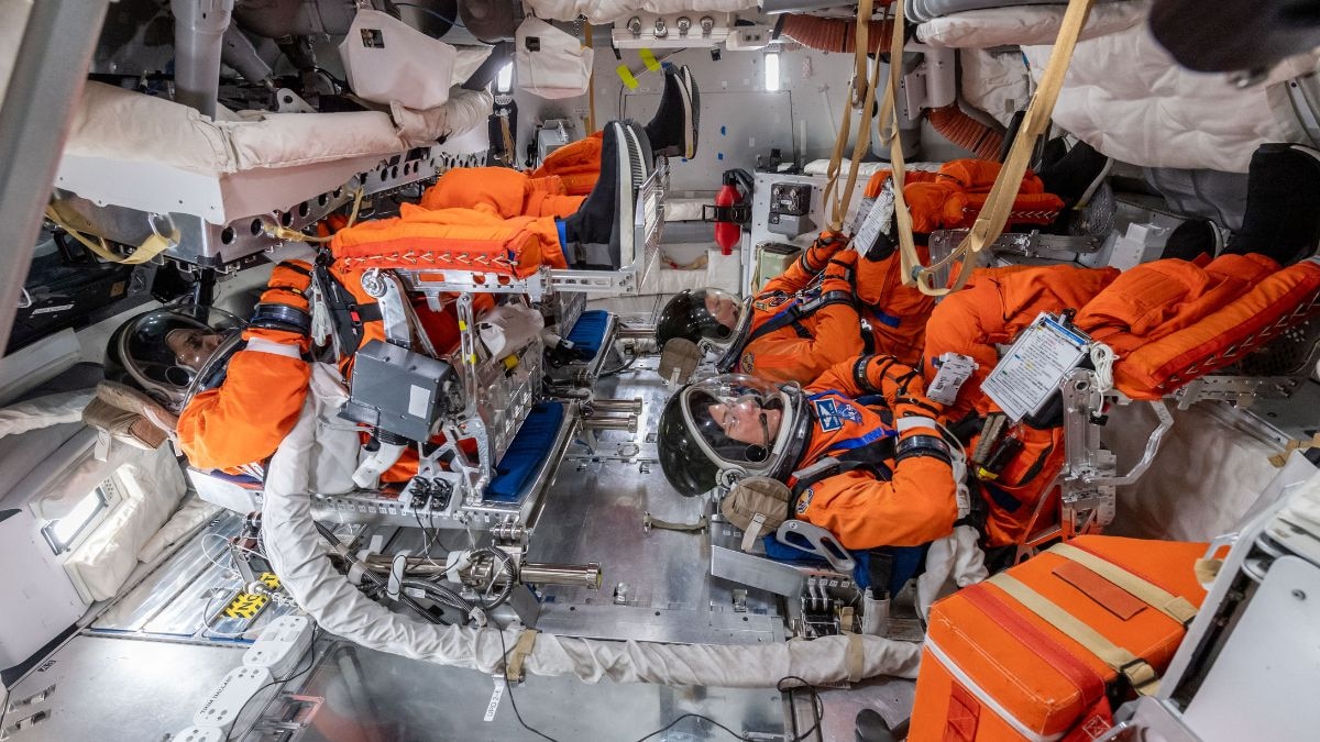 The crew will sleep for just four hours before a critical engine burn on the first day. (Photo: Nasa)