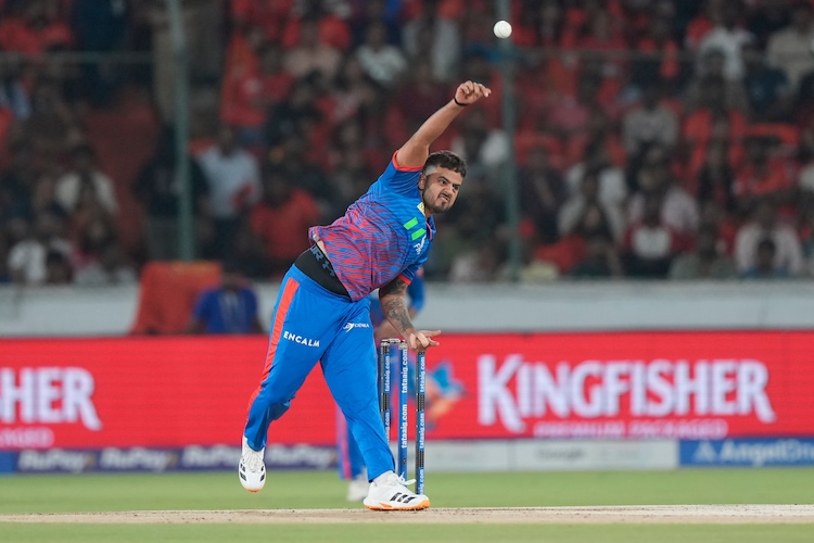 Nitish Rana bowling four overs in SRH vs DC became a big topic of debate. (AP Photo)