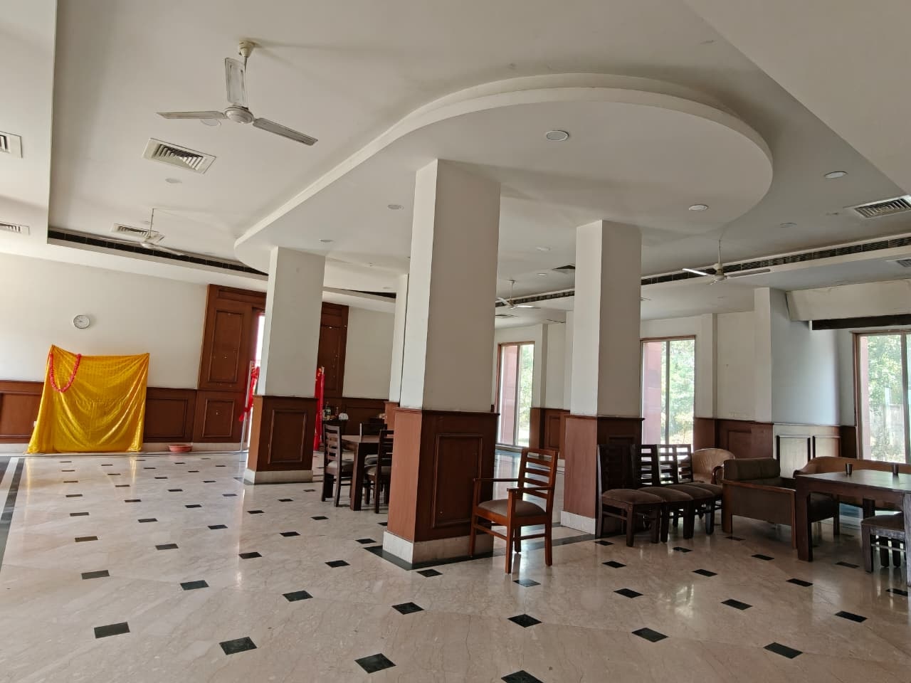 The ground floor of the hostel