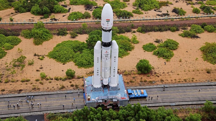 The LVM3 makes its way to the launch pad at Satish Dhawan Space Centre. The rocket that carried Chandrayaan-3 to the Moon is the foundation on which Isro's next generation of launch vehicles will be built. (Photo: Isro)