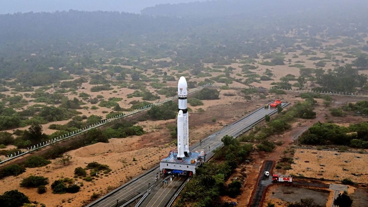 The LVM3 moves between the Vehicle Assembly Buildings at Satish Dhawan Space Centre. The infrastructure at Sriharikota will need to expand significantly to support back-to-back launches required for a crewed Moon mission. (Photo: Isro)