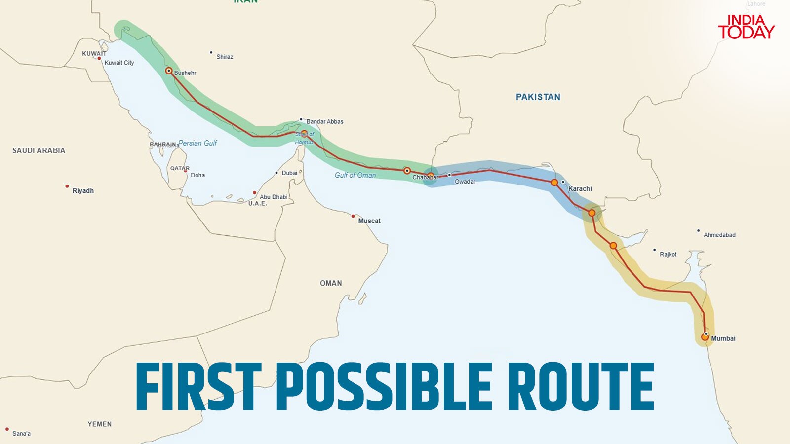 Kharg to Mumbai Ship Cargo Tanker Vessel Route