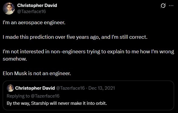 Christopher Starship Elon Musk.