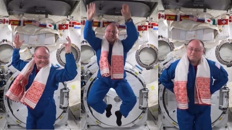 The gamusa is not just a piece of cloth. For Mike Fincke, wearing it in zero gravity was a love letter to Assam, the homeland of his wife Renita Saikia Fincke. (Photo: X/@himantabiswa)