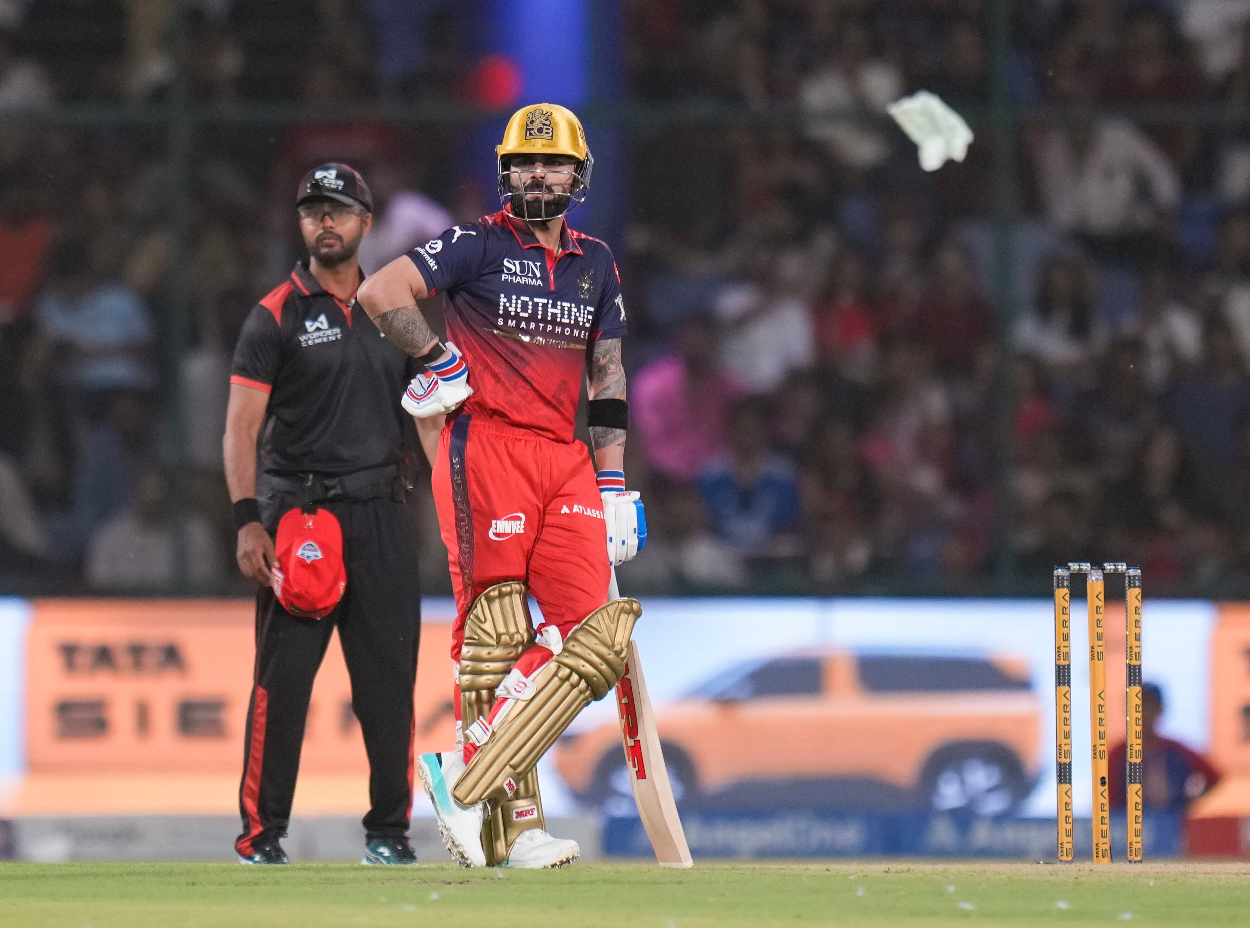 Ajitesh Argal was the umpire in DC vs RCB, featuring Kohli. (PTI Photo)