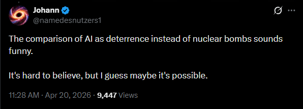 X user's reaction to Palantir's post