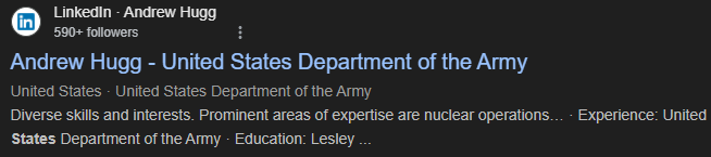 Andrew Hugg's LinkedIn preview. (Images: Google)