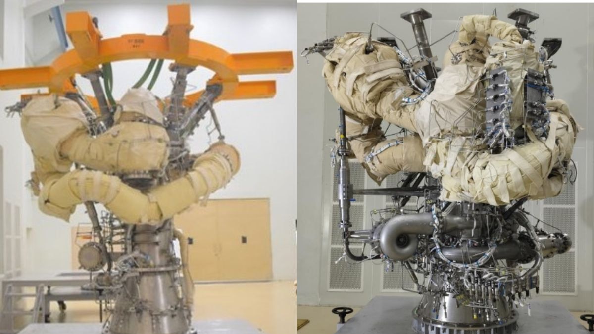 The SE2000 engine completed its third Power Head Test Article hot test in May 2025. A full integrated engine hot test is targeted for the end of 2026, but the upgraded LVM3 it will power is not expected to be flight-ready before 2028-29. (Photo: Isro)