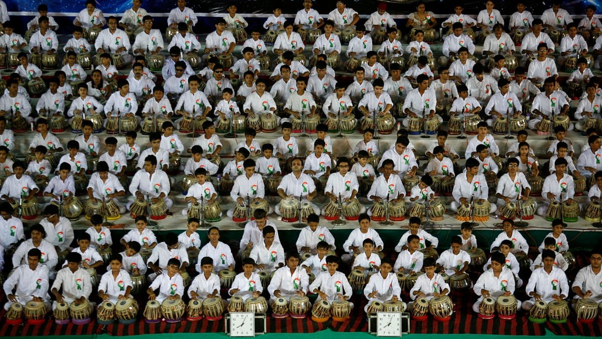 The tabla's dayan (right-hand drum) produces five distinct harmonic overtones, demonstrating the acoustic engineering that puzzled Western science until CV Raman's groundbreaking research. (Photo: Reuters)