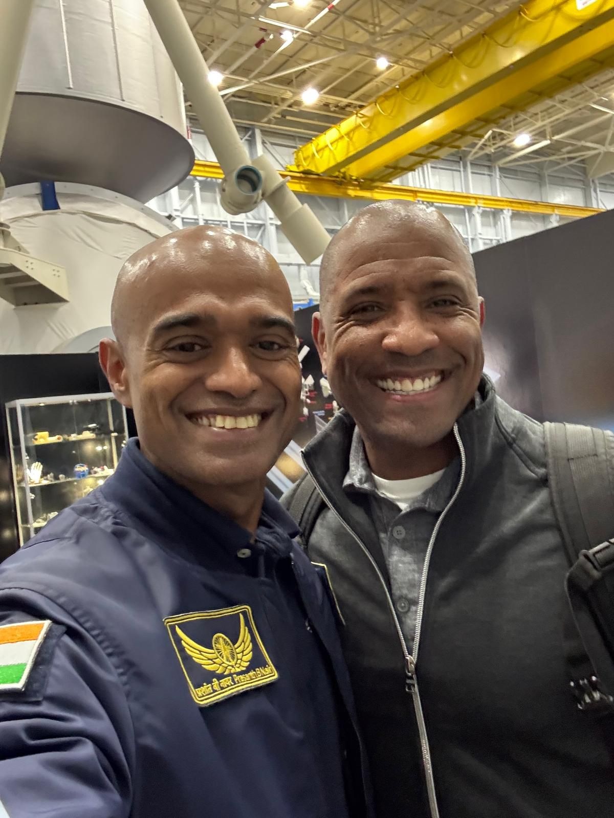 Nasa astronaut Victor Glover with Balakrishna Nair. (Photo: India Today)