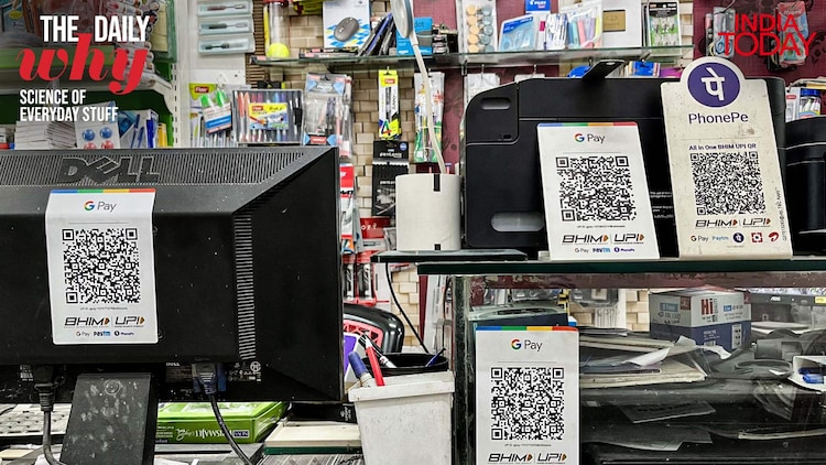 A QR code holds up to 7,089 numeric characters, compared to the 20 a standard barcode can store, all packed into a square the size of a postage stamp. (Photo: Radifah Kabir/India Today)